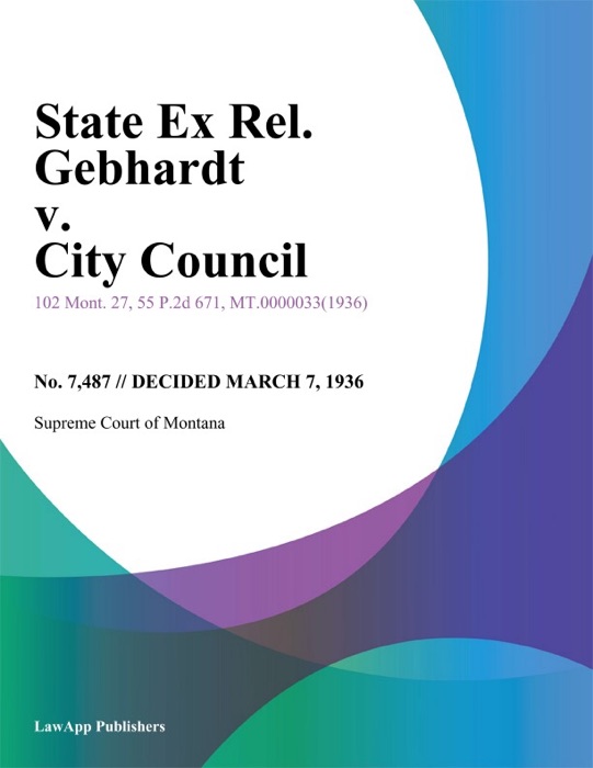 State Ex Rel. Gebhardt v. City Council