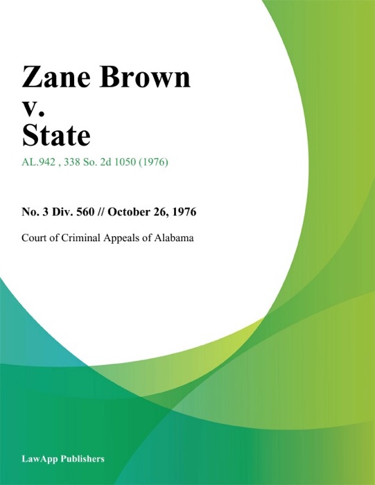 Zane Brown v. State