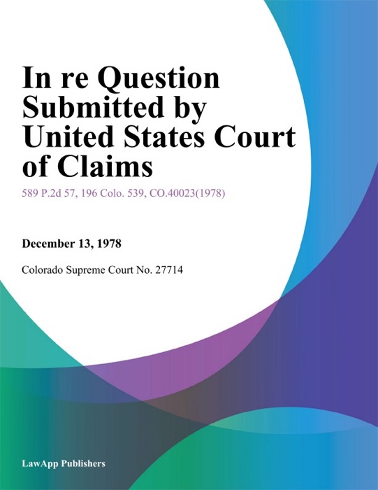 In Re Question Submitted By United States Court of Claims