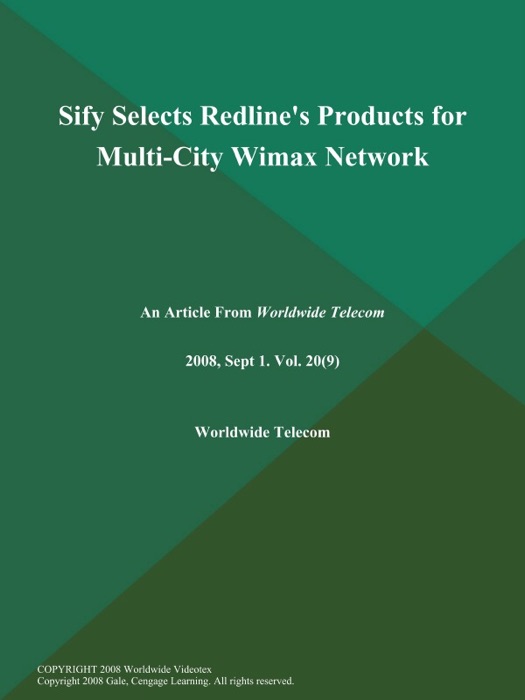 Sify Selects Redline's Products for Multi-City Wimax Network