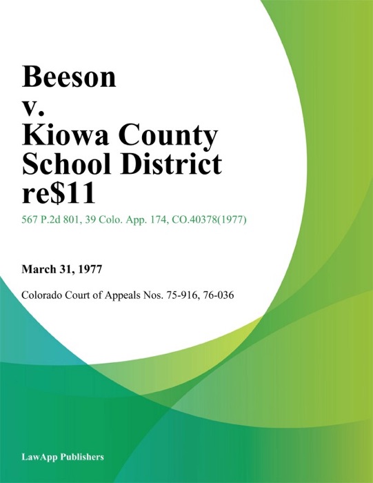 Beeson v. Kiowa County School District Re-1