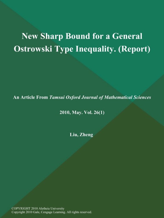 New Sharp Bound for a General Ostrowski Type Inequality (Report)