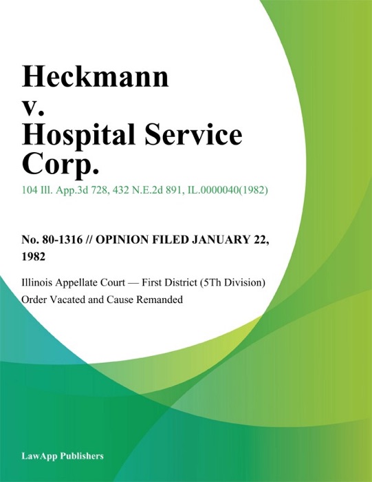 Heckmann v. Hospital Service Corp.