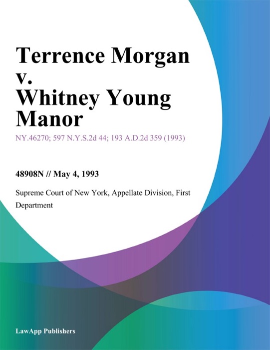 Terrence Morgan v. Whitney Young Manor