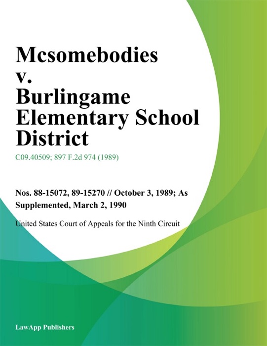 Mcsomebodies v. Burlingame Elementary School District