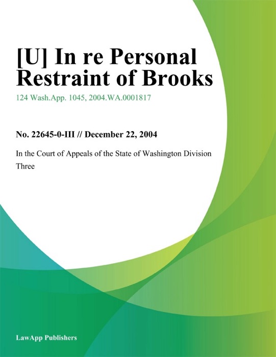In Re Personal Restraint of Brooks