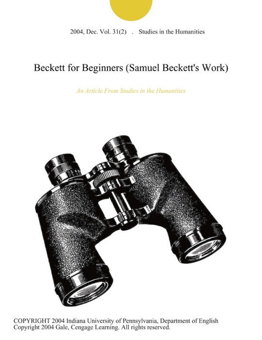 Beckett for Beginners (Samuel Beckett's Work)
