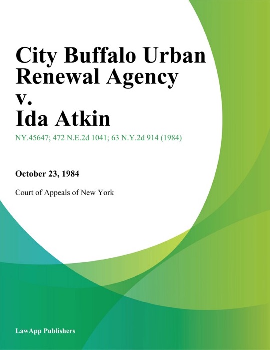 City Buffalo Urban Renewal Agency v. Ida Atkin