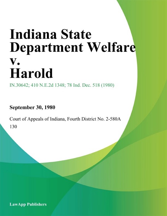 Indiana State Department Welfare v. Harold