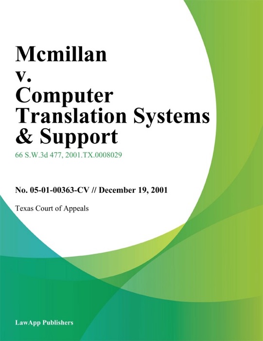 Mcmillan V. Computer Translation Systems & Support