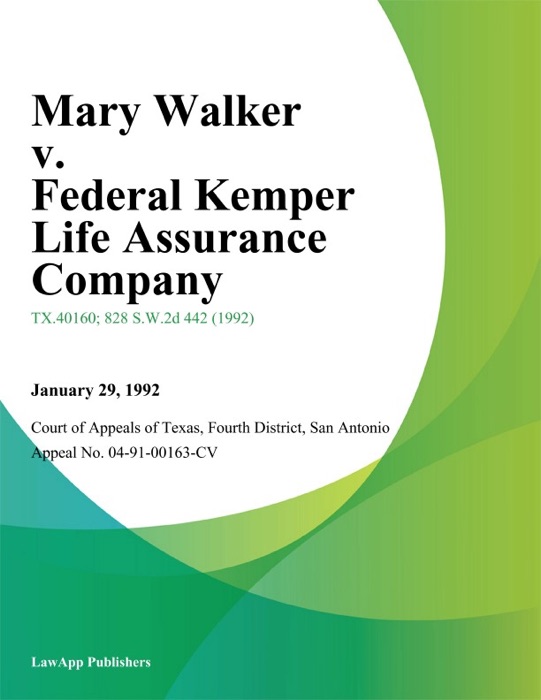 Mary Walker v. Federal Kemper Life Assurance Company