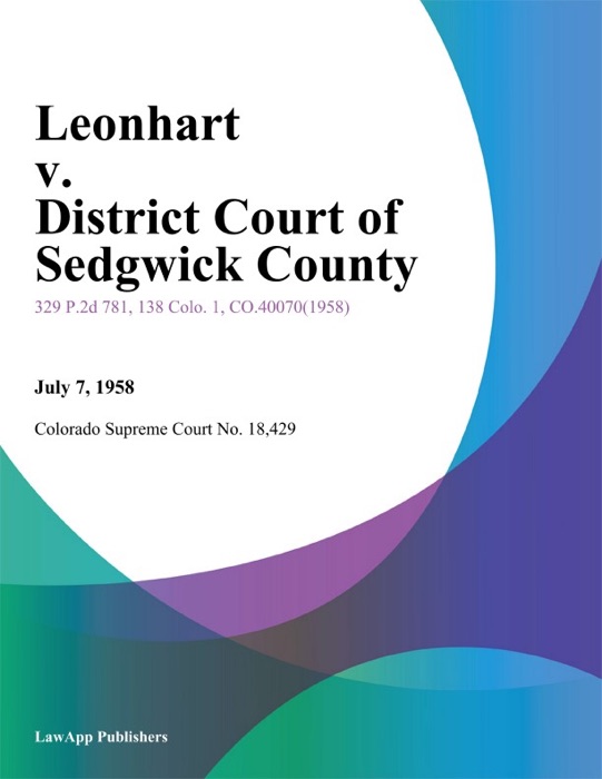 Leonhart v. District Court of Sedgwick County