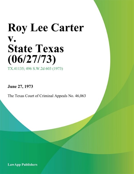 Roy Lee Carter v. State Texas