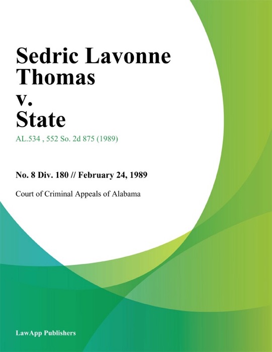 Sedric Lavonne Thomas v. State