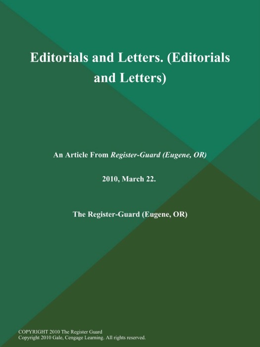Editorials and Letters. (Editorials and Letters)
