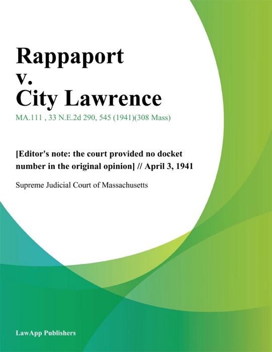Rappaport v. City Lawrence