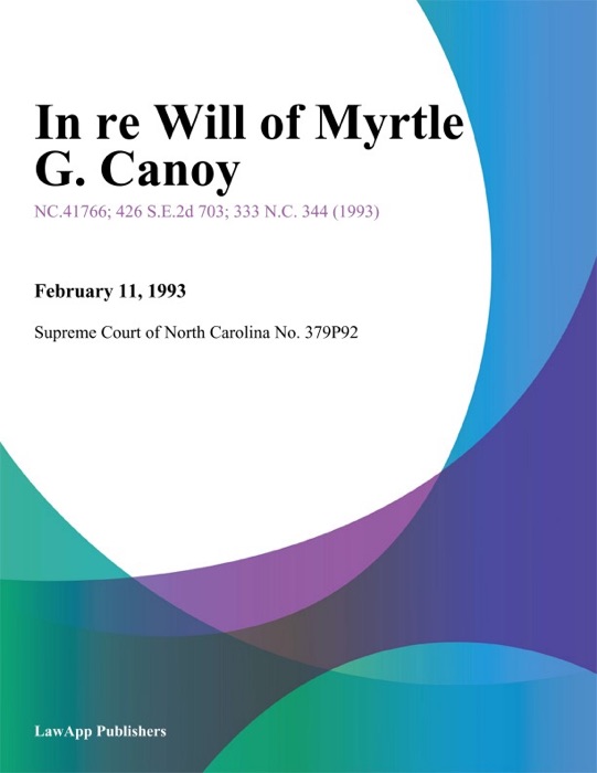 In re Will of Myrtle G. Canoy