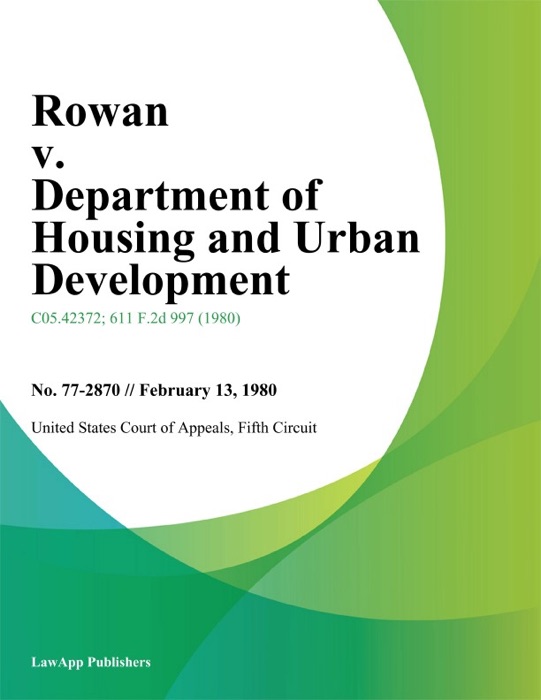 Rowan v. Department of Housing and Urban Development