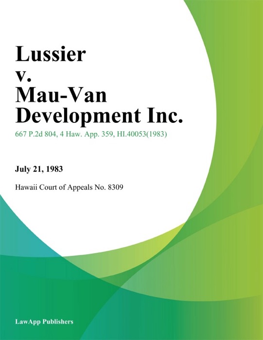 Lussier V. Mau-Van Development Inc.