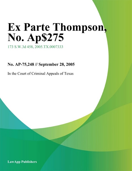 Ex parte Thompson, No. AP-75