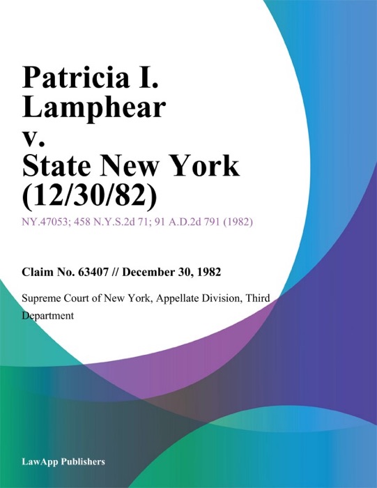 Patricia I. Lamphear v. State New York