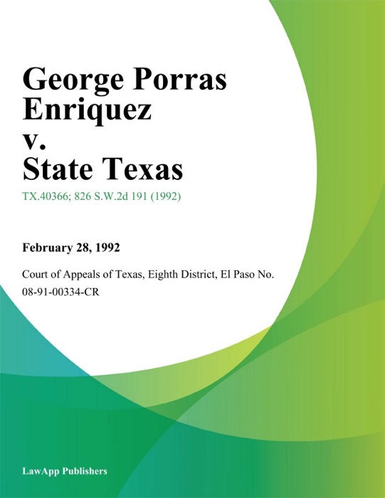 George Porras Enriquez v. State Texas