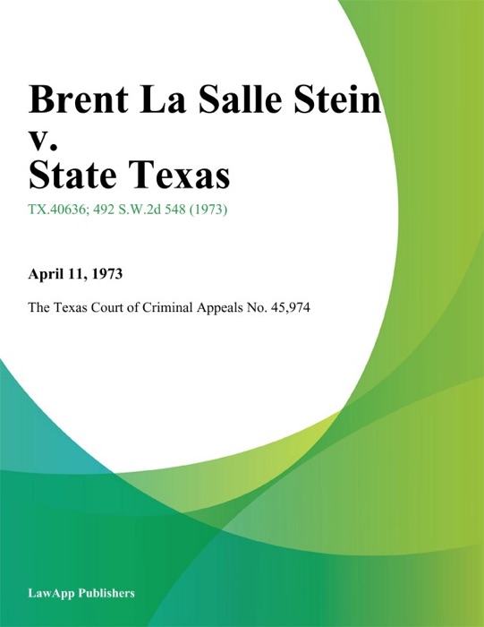 Brent La Salle Stein v. State Texas