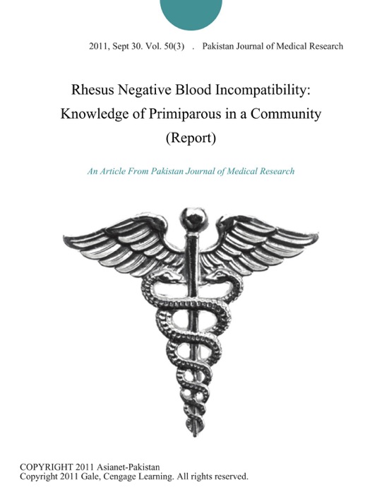 Rhesus Negative Blood Incompatibility: Knowledge of Primiparous in a Community (Report)