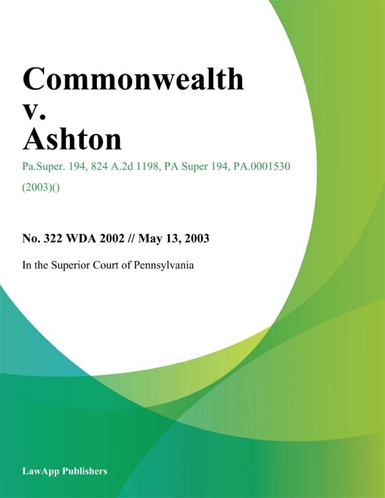 Commonwealth V. Ashton