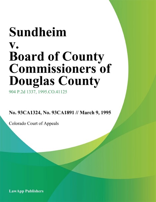 Sundheim V. Board Of County Commissioners Of Douglas County