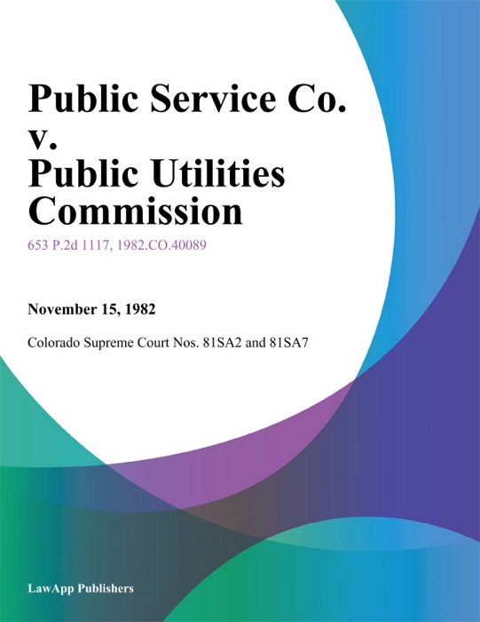 Public Service Co. v. Public Utilities Commission