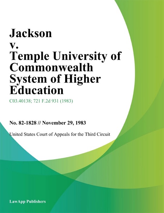 Jackson v. Temple University of Commonwealth System of Higher Education