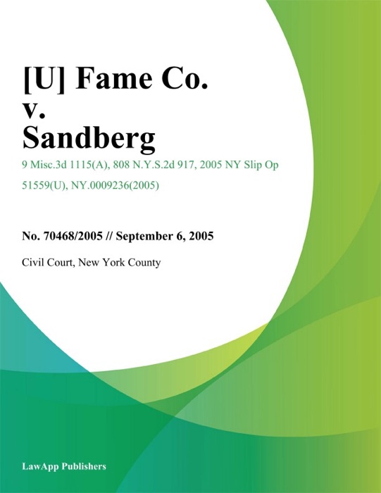 Fame Co. v. Sandberg