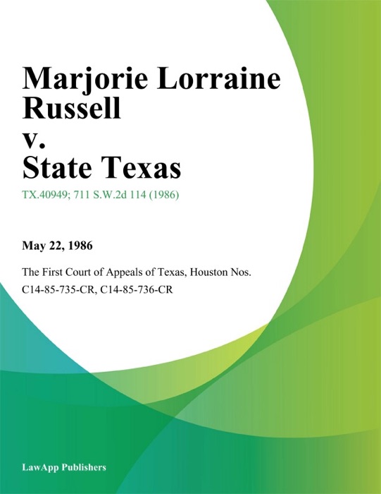 Marjorie Lorraine Russell v. State Texas