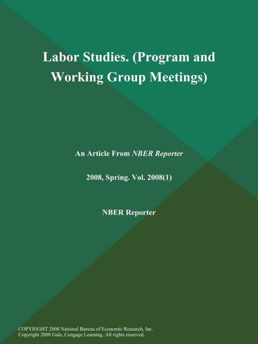 Labor Studies (Program and Working Group Meetings)