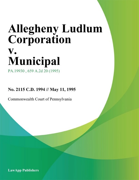 Allegheny Ludlum Corporation v. Municipal