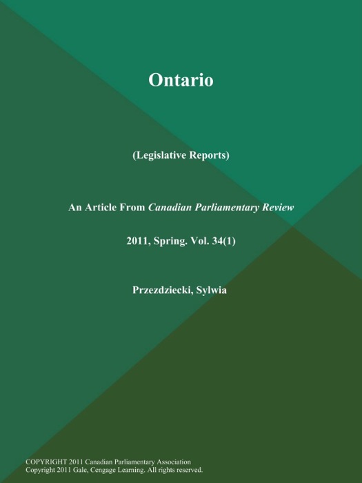 Ontario (Legislative Reports)