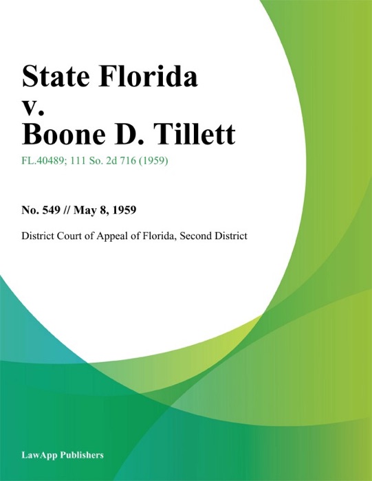 State Florida v. Boone D. Tillett