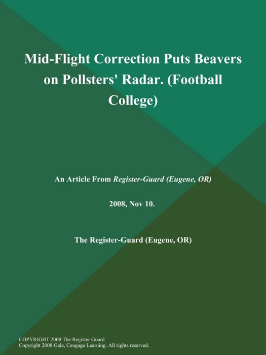 Mid-Flight Correction Puts Beavers on Pollsters' Radar (Football College)