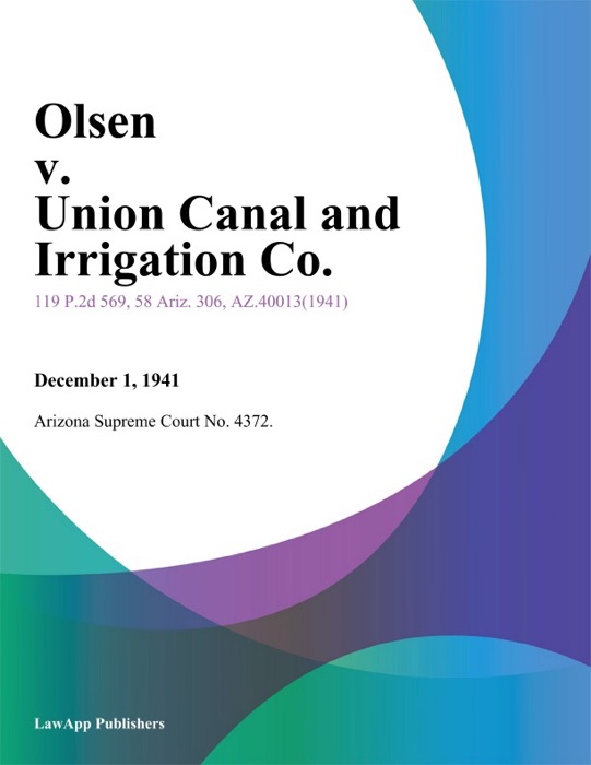 Olsen V. Union Canal And Irrigation Co.