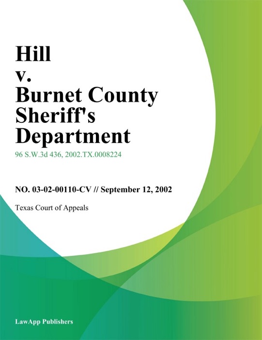 Hill v. Burnet County Sheriffs Department
