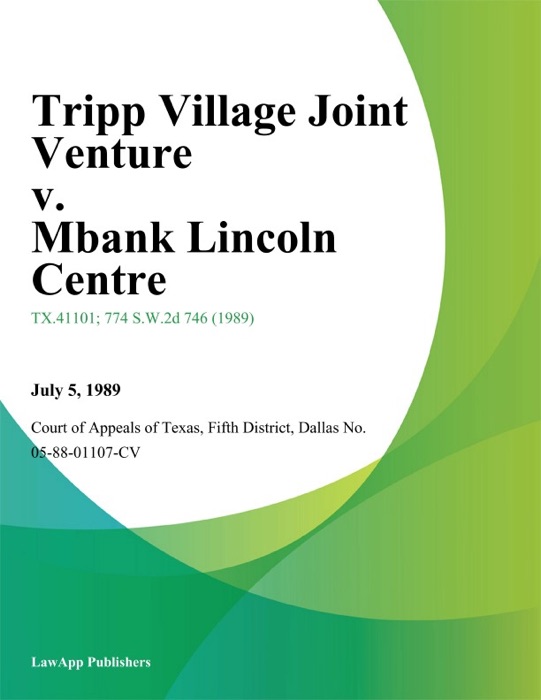 Tripp Village Joint Venture v. Mbank Lincoln Centre