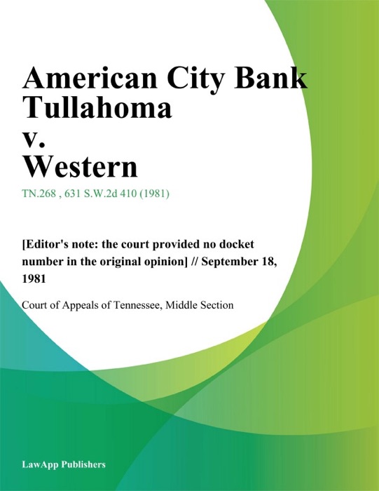 American City Bank Tullahoma v. Western