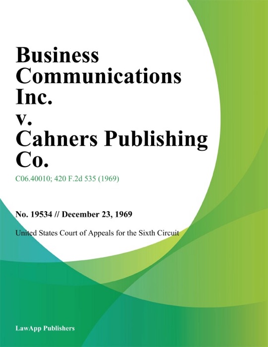 Business Communications Inc. v. Cahners Publishing Co.