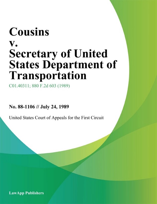 Cousins v. Secretary of United States Department of Transportation