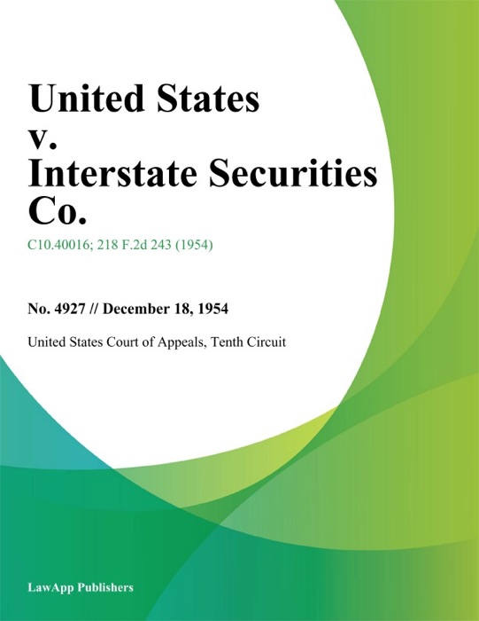 United States v. Interstate Securities Co.