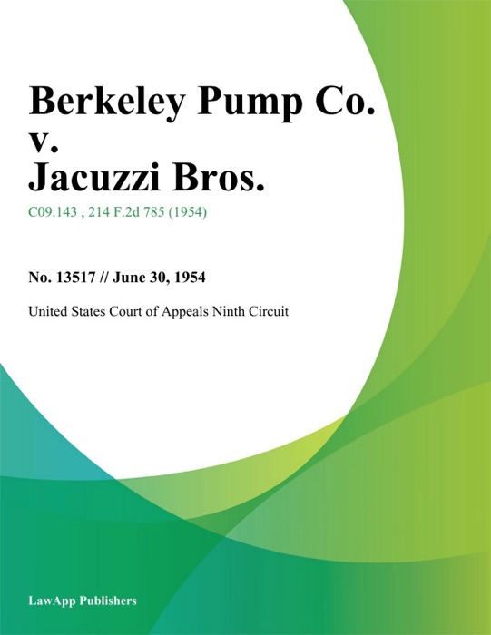 Berkeley Pump Co. v. Jacuzzi Bros.