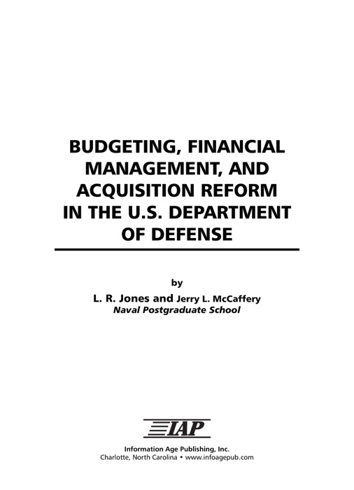 Budgeting, Financial Management, and Acquisition Reform in the U.S. Department of Defense