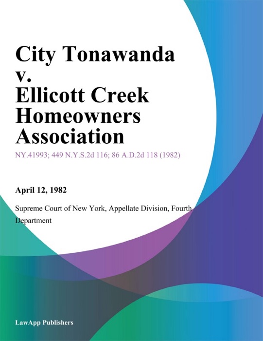 City Tonawanda v. Ellicott Creek Homeowners Association