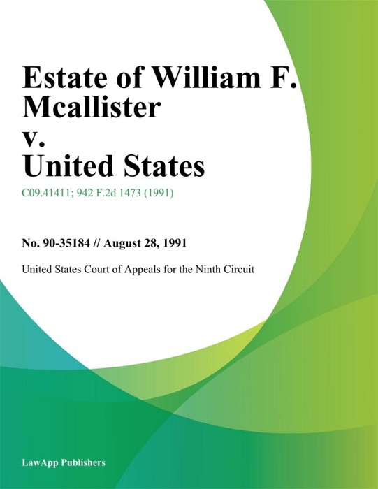 Estate of William F. Mcallister v. United States